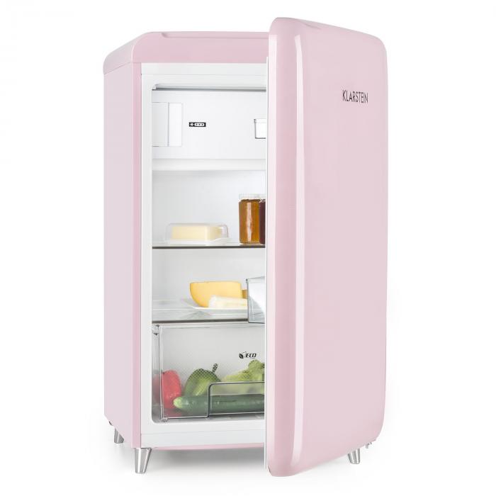 PopArt Pink Retro Refrigerator A++ 108 l / 13 l Freezer Pink Pink