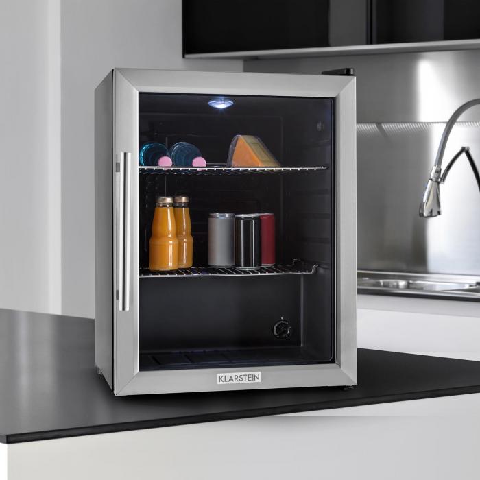 Beersafe XL compact fridge 65 litre class b glass door Silver Klarstein